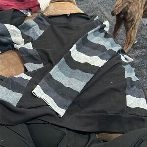 Striped Long Sleeve Shirt - Black and Gray